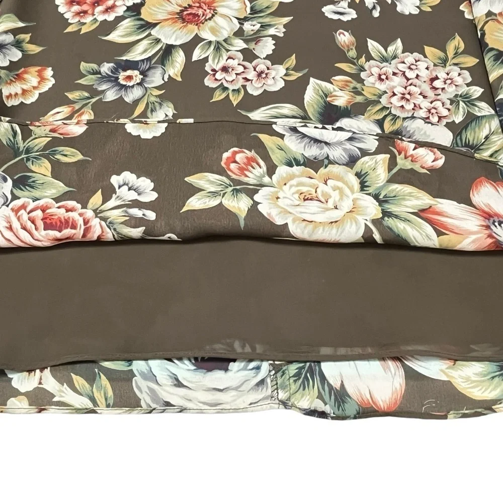 The Limited Floral Roses Fall Color Chiffon Skirt Size 4